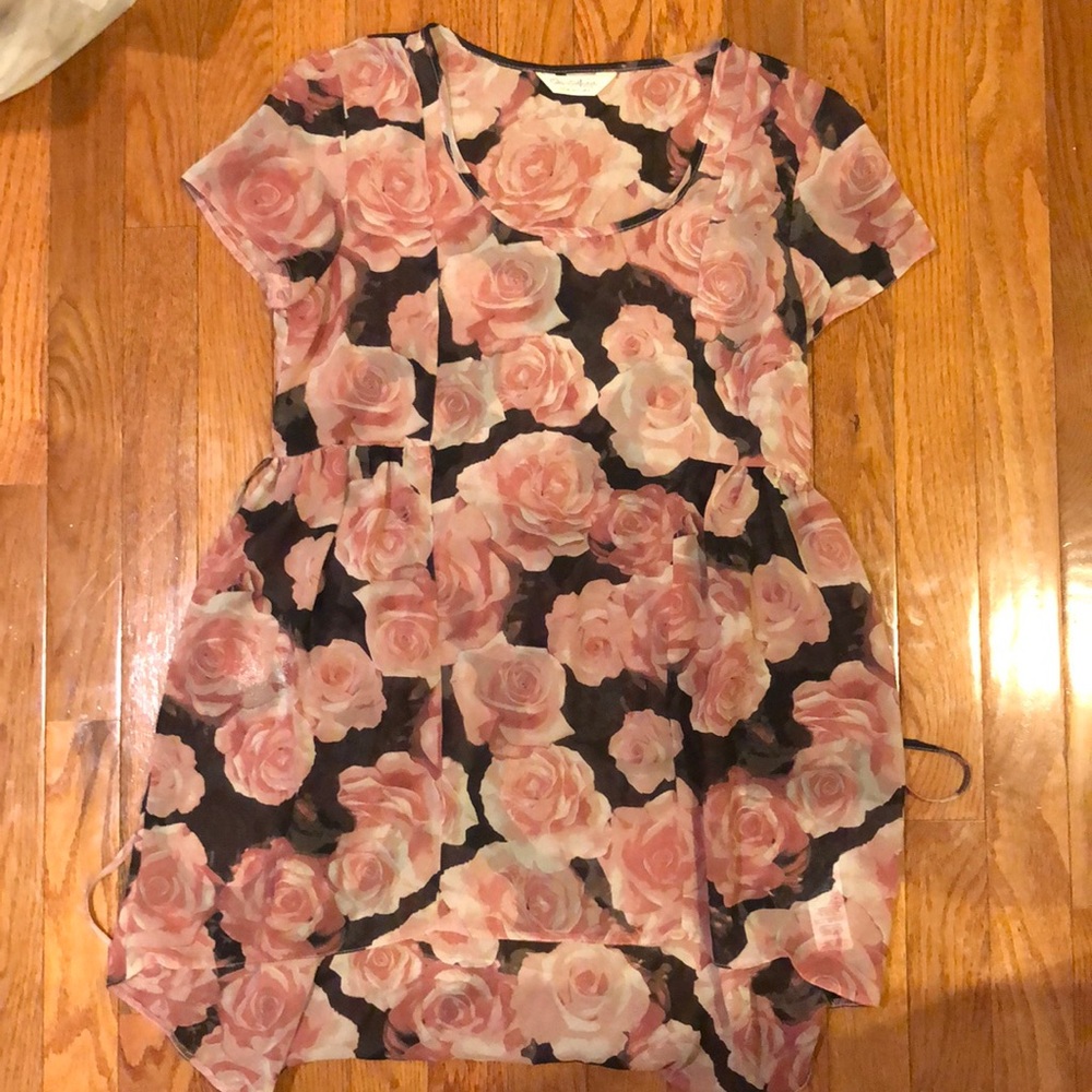 Rose print baby doll top